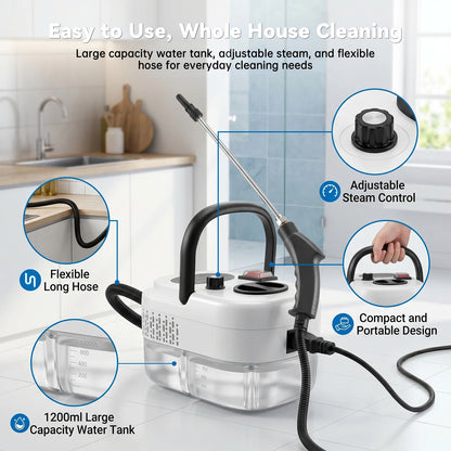 Portable Steam Cleaner — Blasts Grease & Grime in Seconds