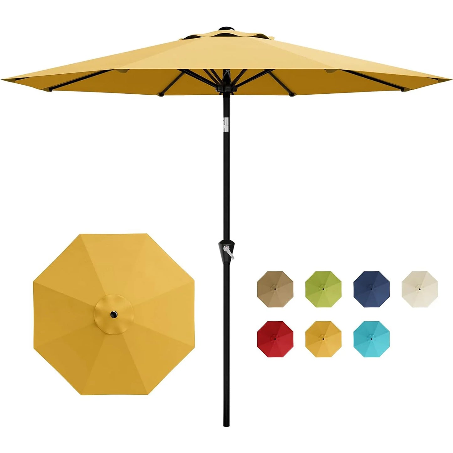 Patio Umbrella With Crank Lift & Tilt Waterproof