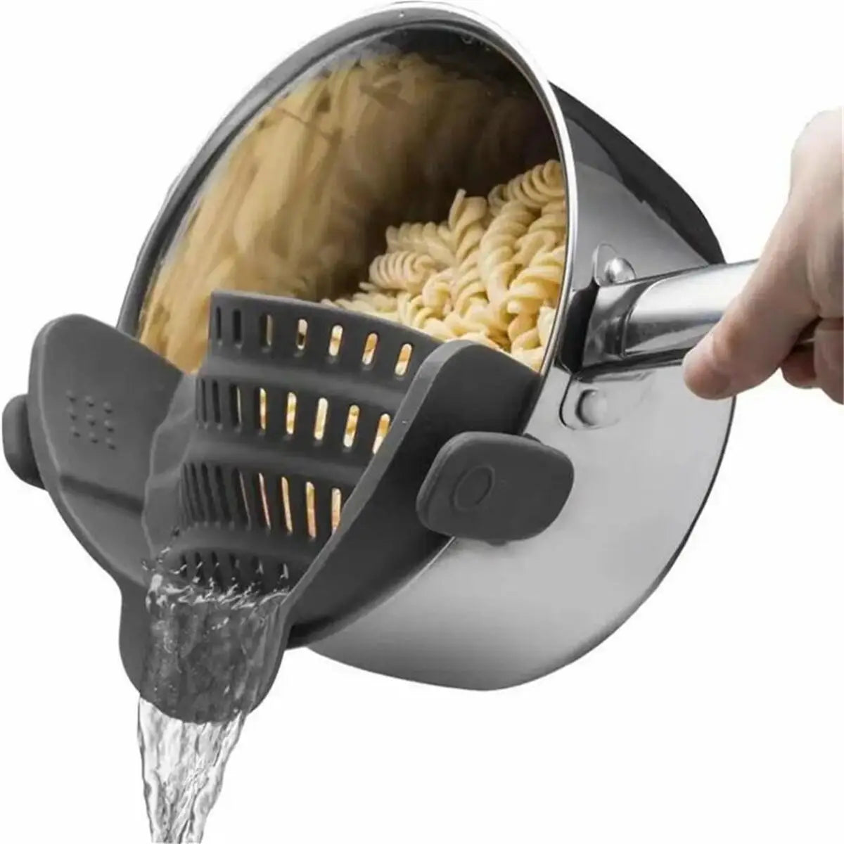 1PC Kitchen Utensil for Pots Pans & Bowls, Adjustable Clip-On Pot Strainer