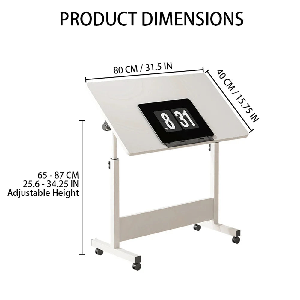 Small Standing Adjustable Mobile Desk With Wheels