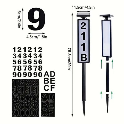 Solar Light Powered House Number's  Pole Mount