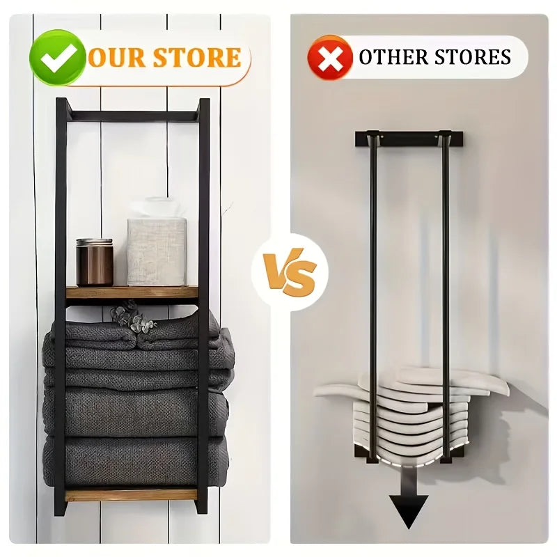 Wall-Mounted Towel Rack, Bathroom Storage