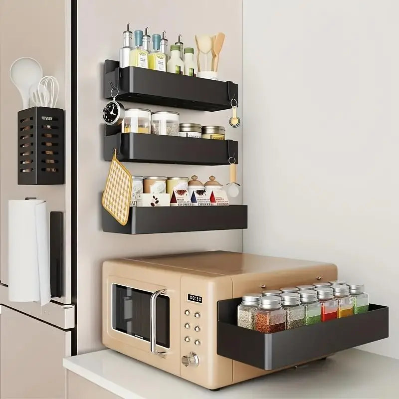 Magnetic Spice Rack for Refrigerator, Kitchen Organizer