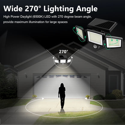 3-Head Solar Outdoor Light, Motion Sensor Security Light