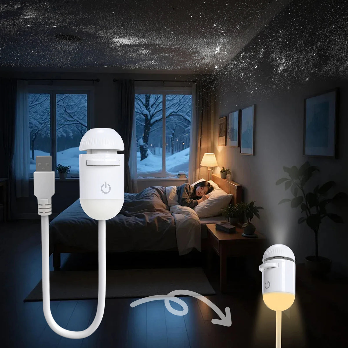 Mini Galaxy Star Projector Night Light Ceiling LED
