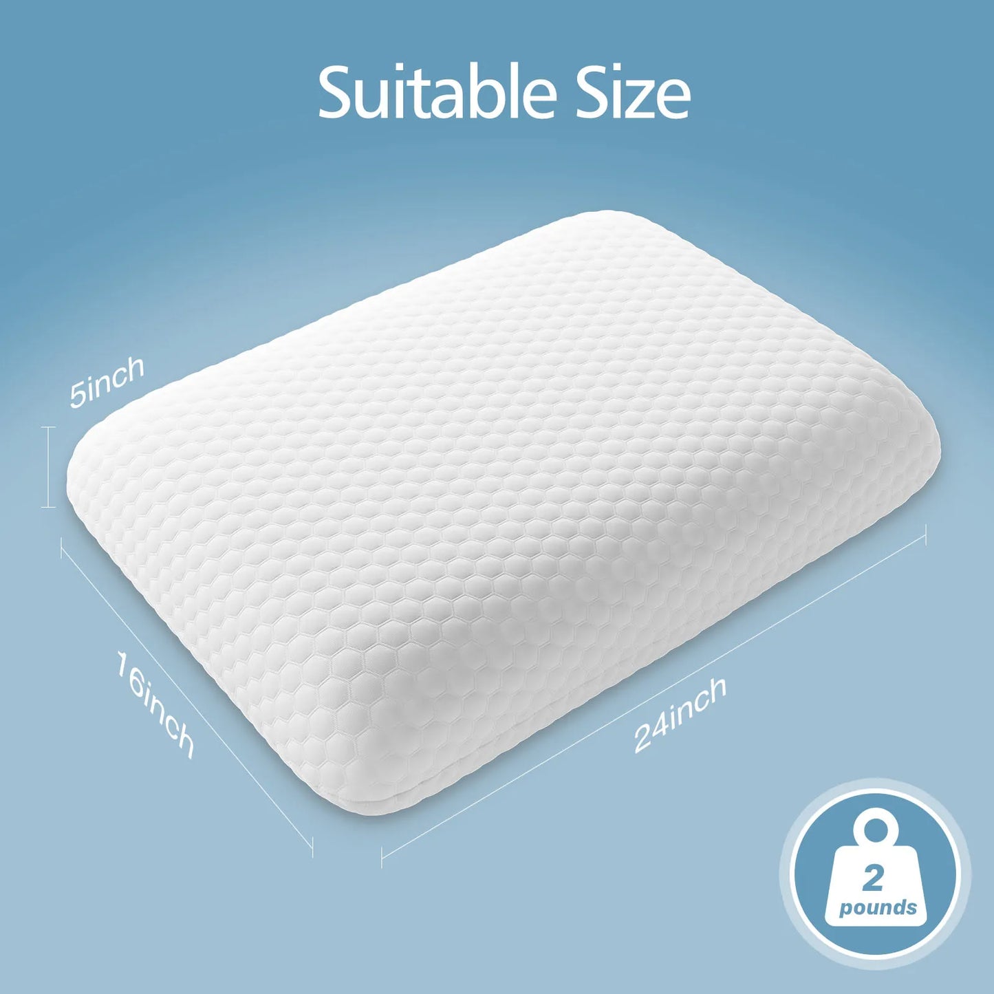 1-piece Memory Foam Pillows, Neck Pillow Ventilated Cooling