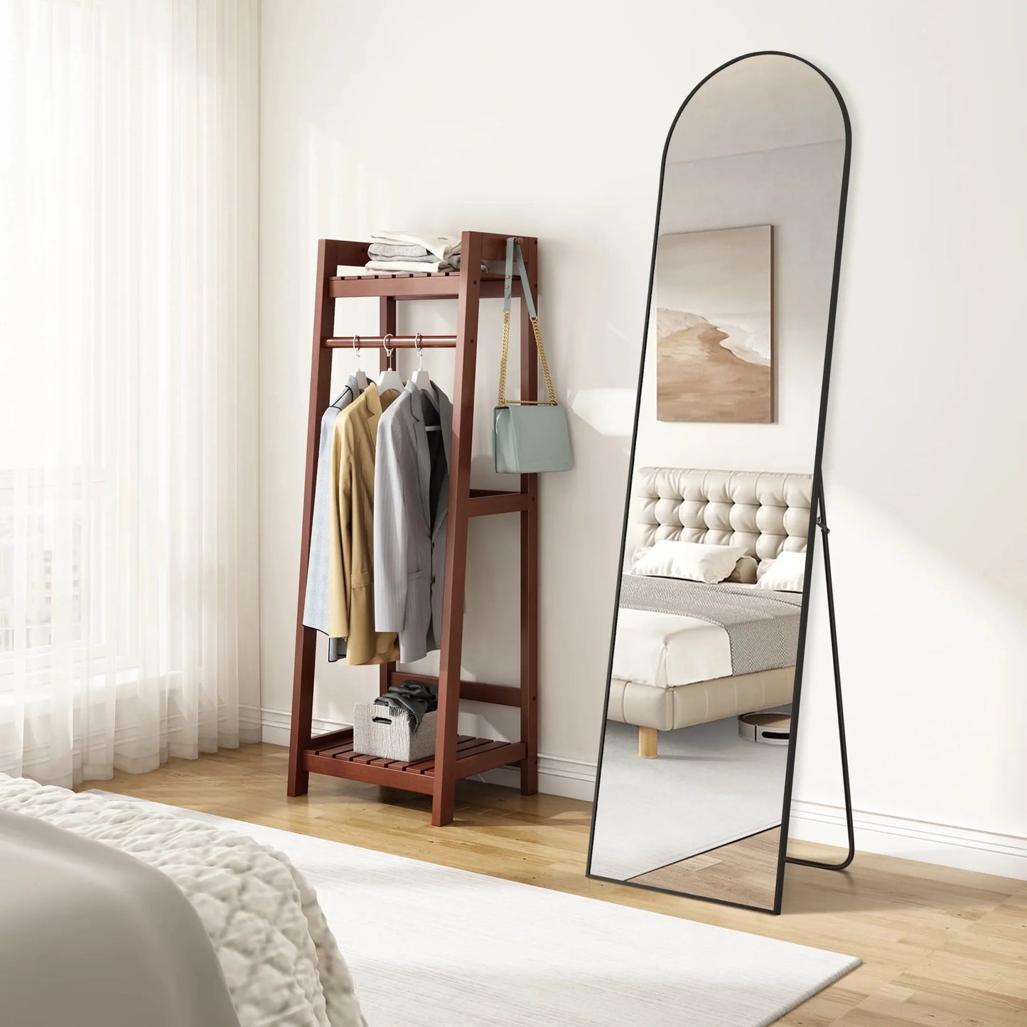 High-Quality Arched Full Length Mirror, Standing Design
