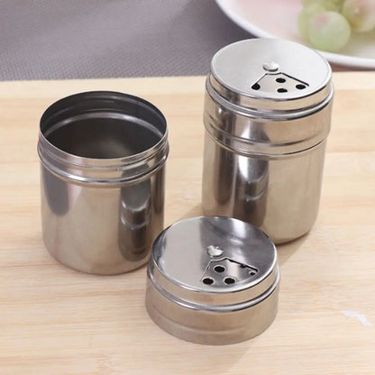 Multi-purpose Stainless Steel Seasoning Jar Rotating Cover