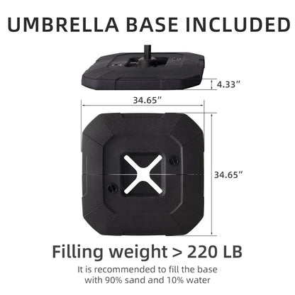 9x9 FT Outdoor Cantilever Patio Umbrella with Base Included