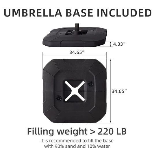 9x9 FT Outdoor Cantilever Patio Umbrella with Base Included