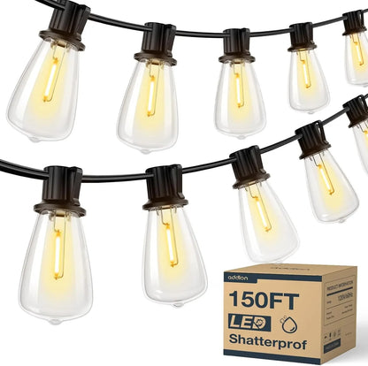 150FT LED Outdoor String Lights Waterproof Patio Lights