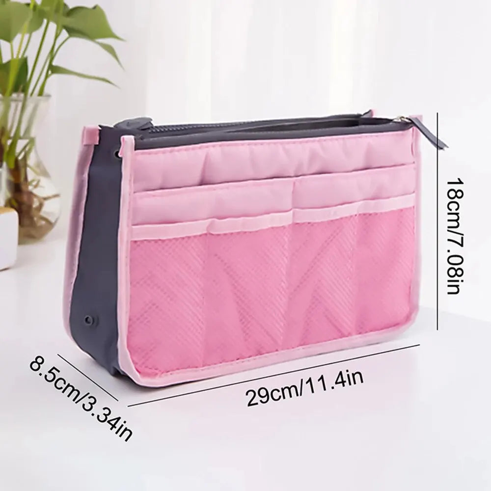 Multi Functional Large Capacity Makeup Bag Double Zipper