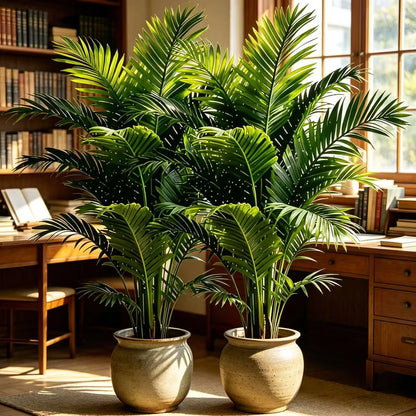 21 Inch Artificial Palm Tree, 2 Pack Fake Areca Palm Plant,