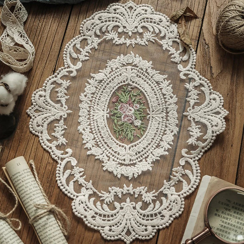 French Style Retro Oval Lace Placemats
