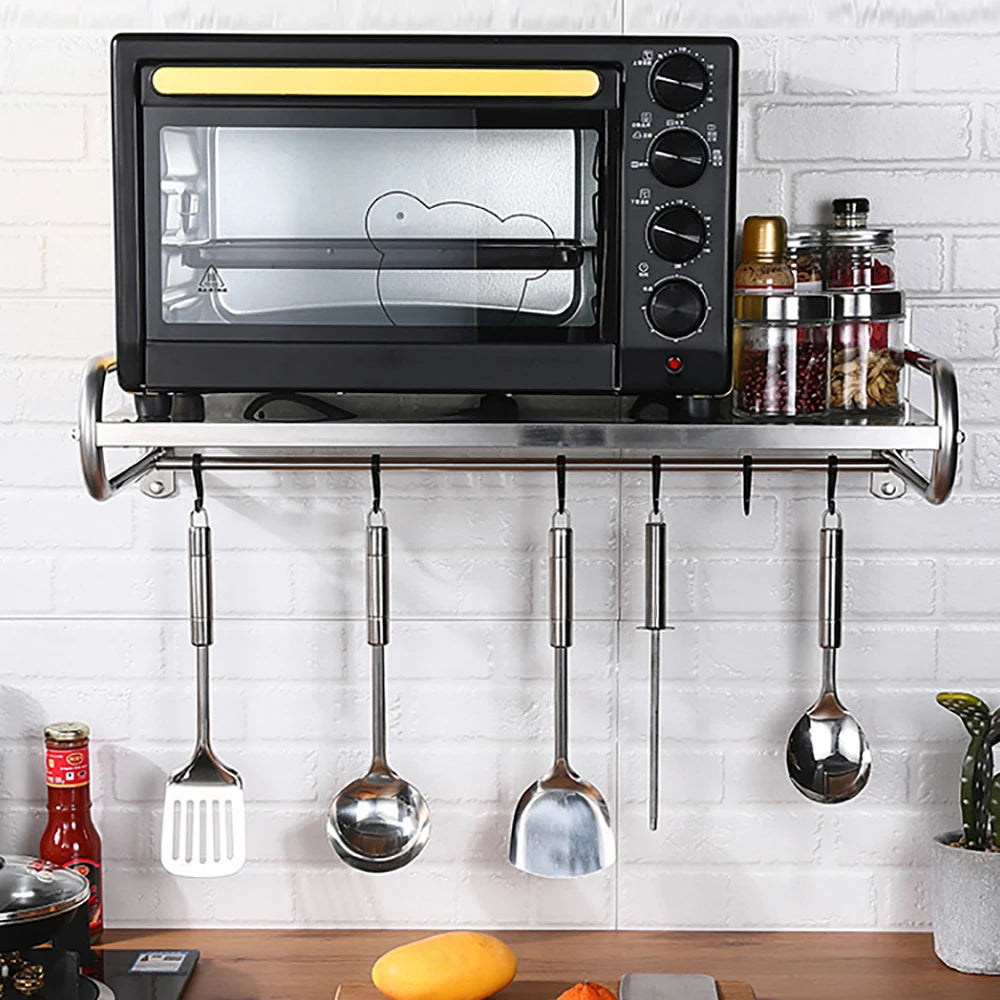 Microwave Oven Rack Stainless Steel Wall-Mounted Shelf