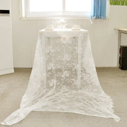 White Lace Tablecloth Vintage Embroidered