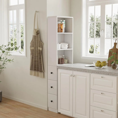 Storage Cabinet Tall Narrow Bathroom  Adjustable Shelves