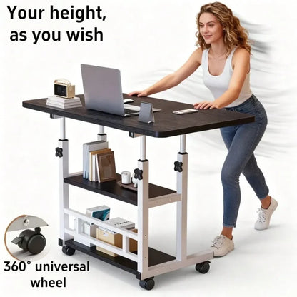 Computer Desk Adjustable Height With Wheels Heavy Duty