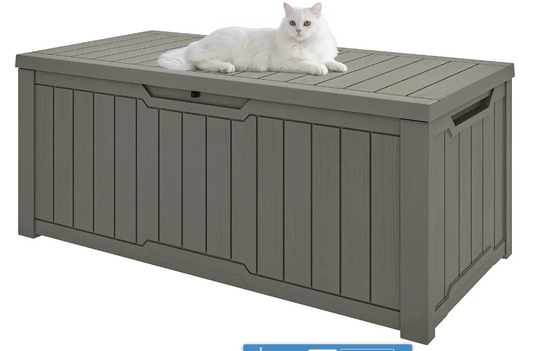 120-Gallon Deck Box, Waterproof Outdoor Storage Chest
