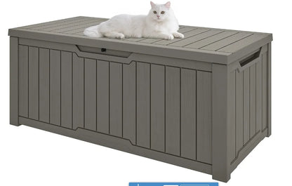 120-Gallon Deck Box, Waterproof Outdoor Storage Chest