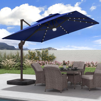 9x9 FT Outdoor Cantilever Patio Umbrella with Base Included