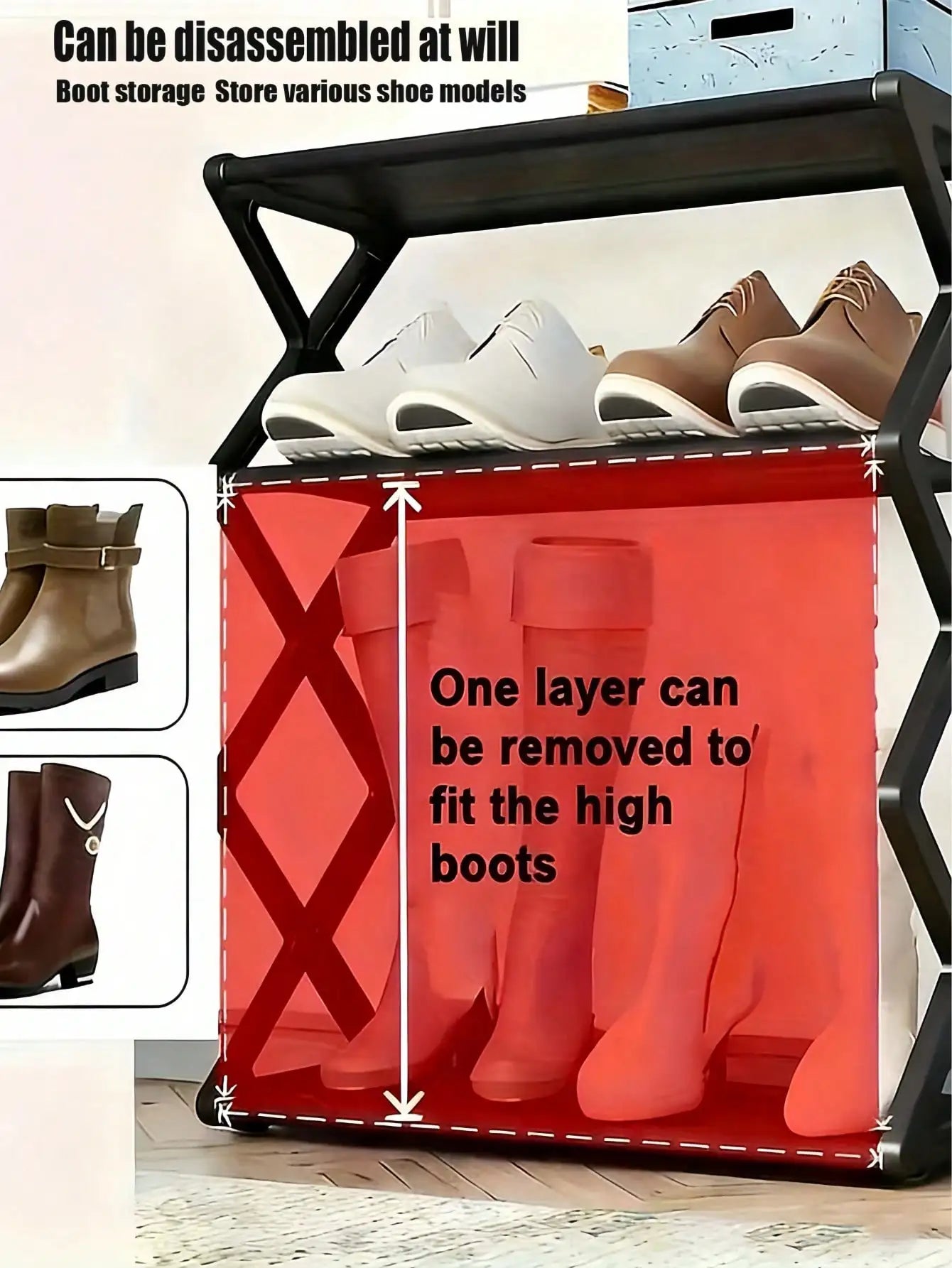 4-Tier Folding Shoe Rack | Space-Saving Storage Solution