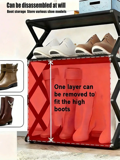 4-Tier Folding Shoe Rack | Space-Saving Storage Solution