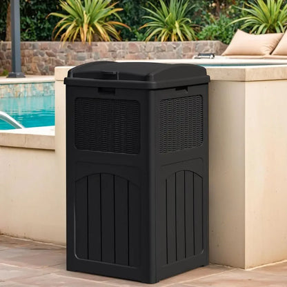 Large 33 Gallon Waterproof Outdoor Trash Bin
