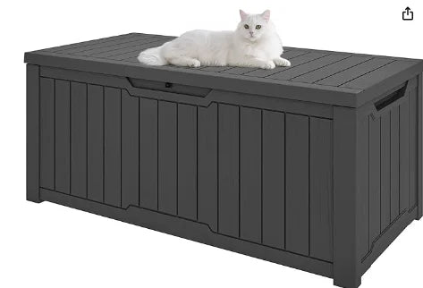 120-Gallon Deck Box, Waterproof Outdoor Storage Chest