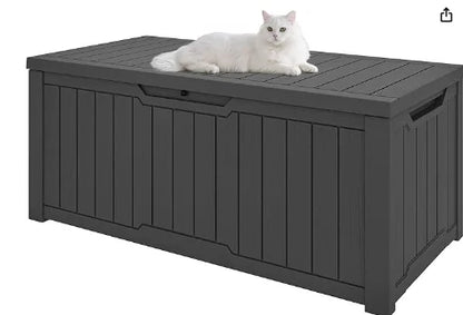 120-Gallon Deck Box, Waterproof Outdoor Storage Chest