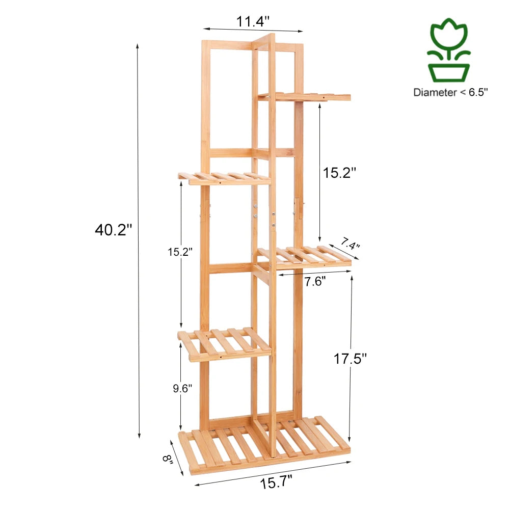 Tall Bamboo Plant Stand Flower Display Rack