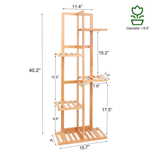 Tall Bamboo Plant Stand Flower Display Rack