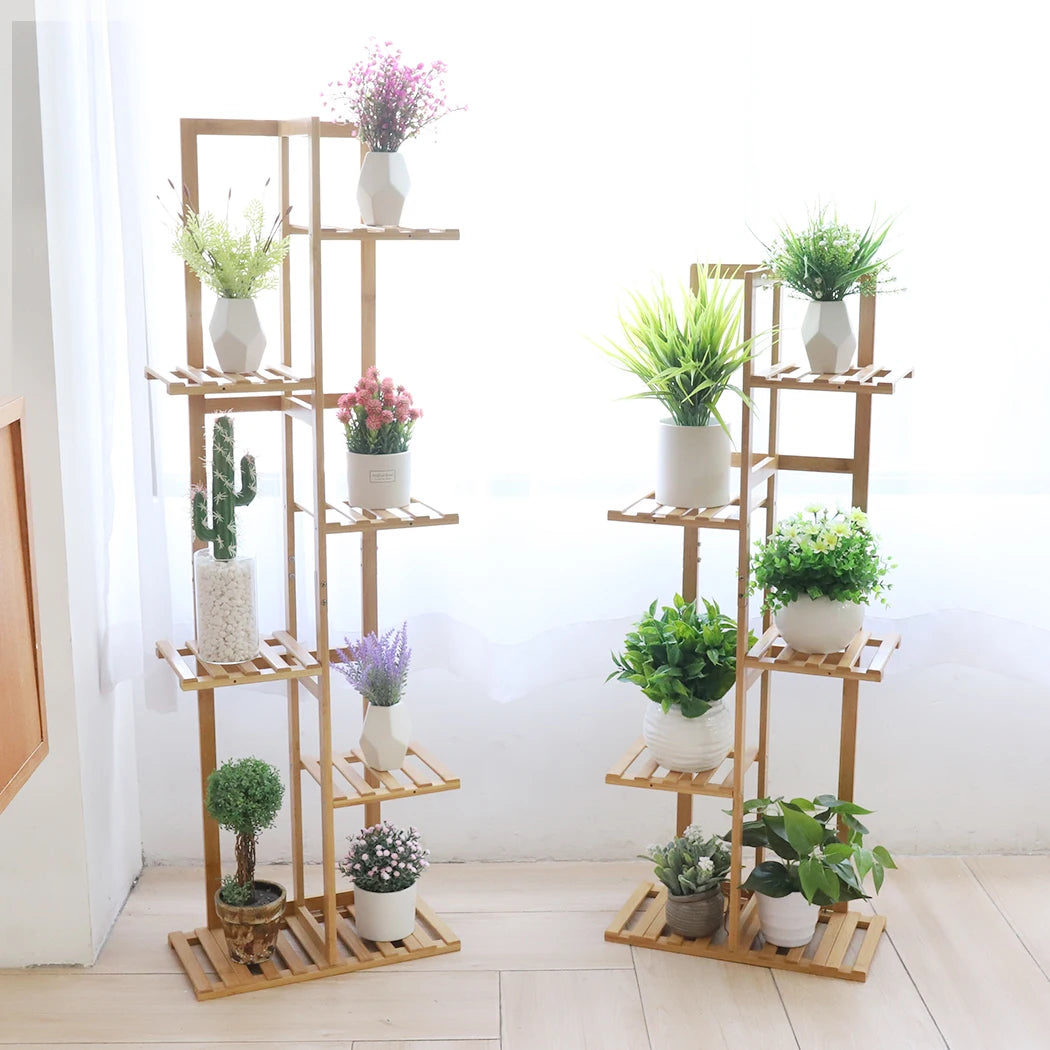 Tall Bamboo Plant Stand Flower Display Rack