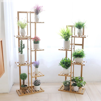 Tall Bamboo Plant Stand Flower Display Rack