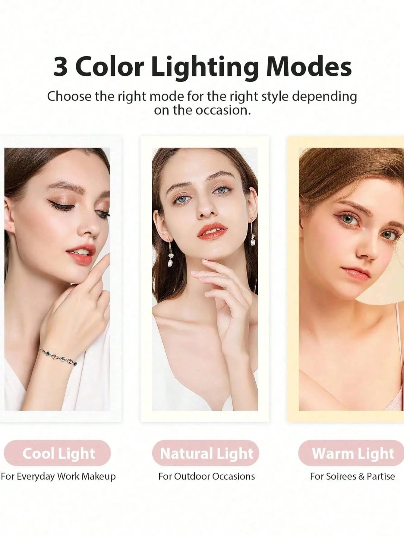 Trifold Makeup Mirror LED Lights
