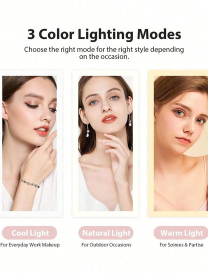 Trifold Makeup Mirror LED Lights