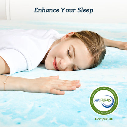 Full Size Memory Foam Breathable Cooling Mattress Topper