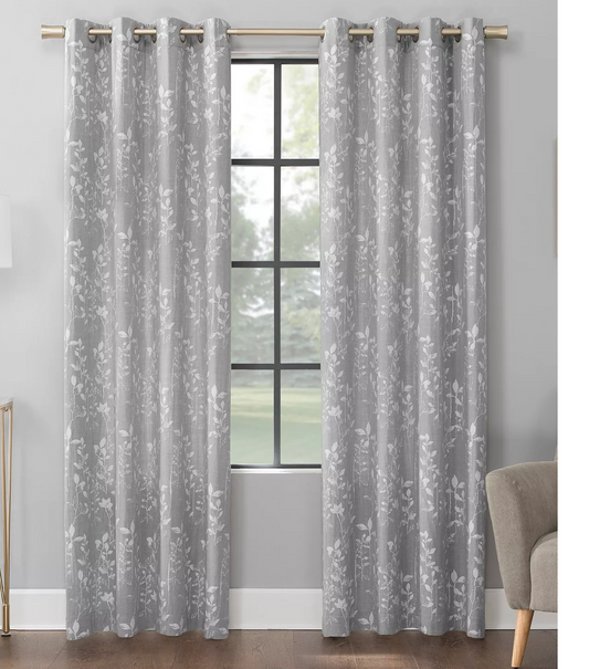 Scott Living Lotus Botanical Semi-Sheer 52 X 96 Grommet Curtain Panel
