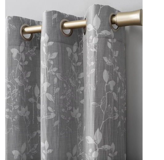 Scott Living Lotus Botanical Semi-Sheer 52 X 96 Grommet Curtain Panel