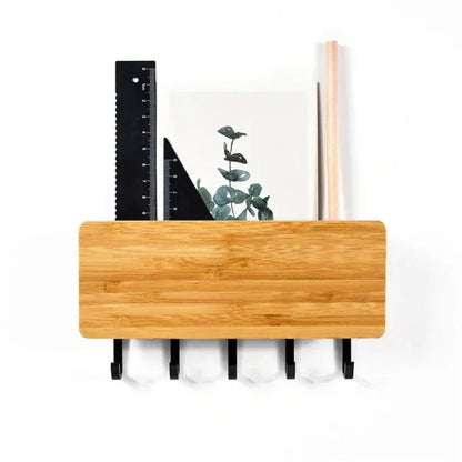 Wall Hanging Bamboo Key Hanger Holder, Organizer Rectangle