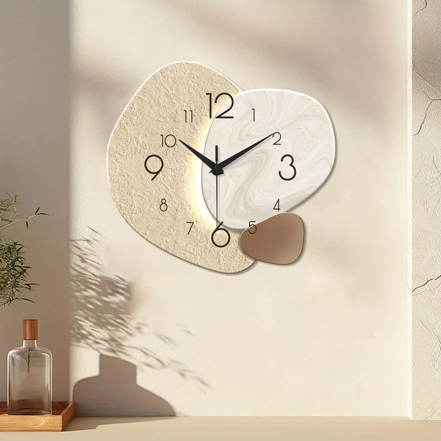 Modern Wall Clock, Silent Quartz , No Battery