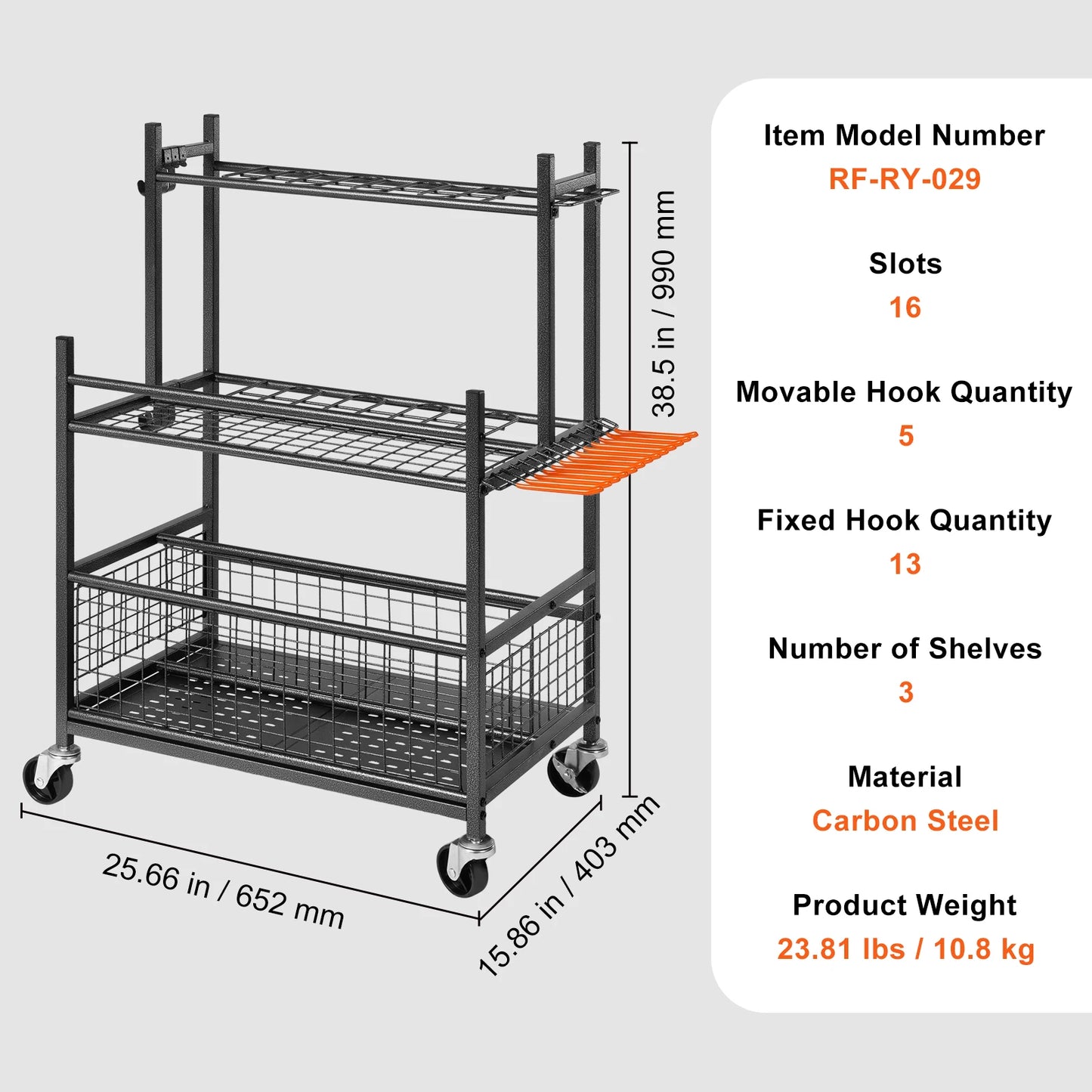 16 Slots Garden Tool Organizer Yard Tool Tower Rack