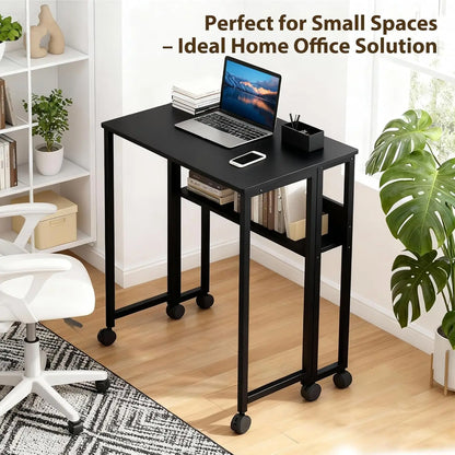Laptop Table Storage, Sofa Table with Wheels