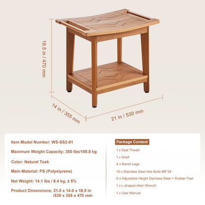 Bamboo Shower Bench  Waterproof Shower Stool, Chair