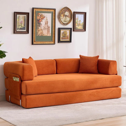 5-in-1 Convertible Sofa Bed,  No Assembly, Multi-Functional Futon