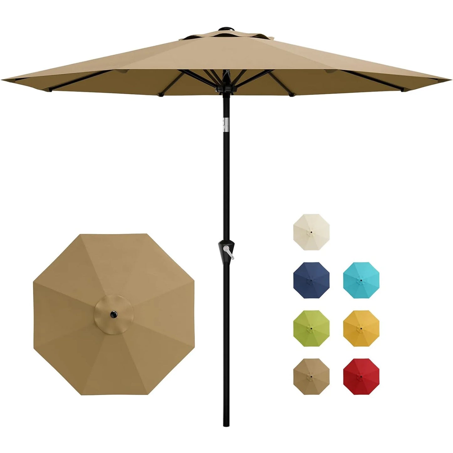 Patio Umbrella With Crank Lift & Tilt Waterproof