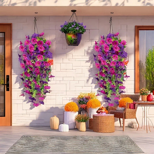 New Artificial Hanging Flowers and Plants UV-Resistant