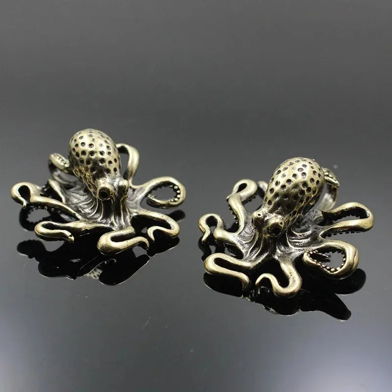 Brass Octopus Antique Copper Animal Figurines Miniatures