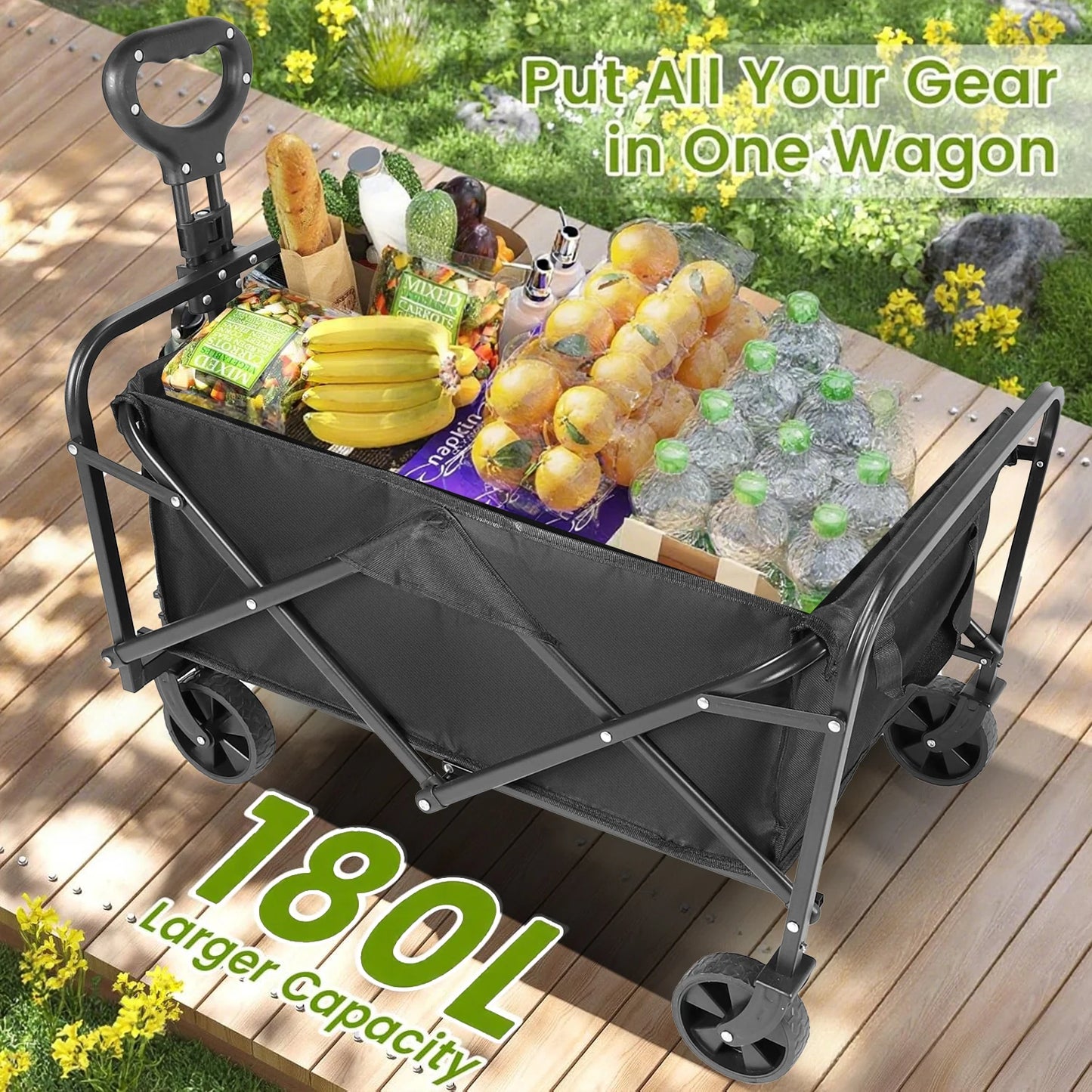 Heavy Duty Wagon Carts Foldable, Portable Wagons