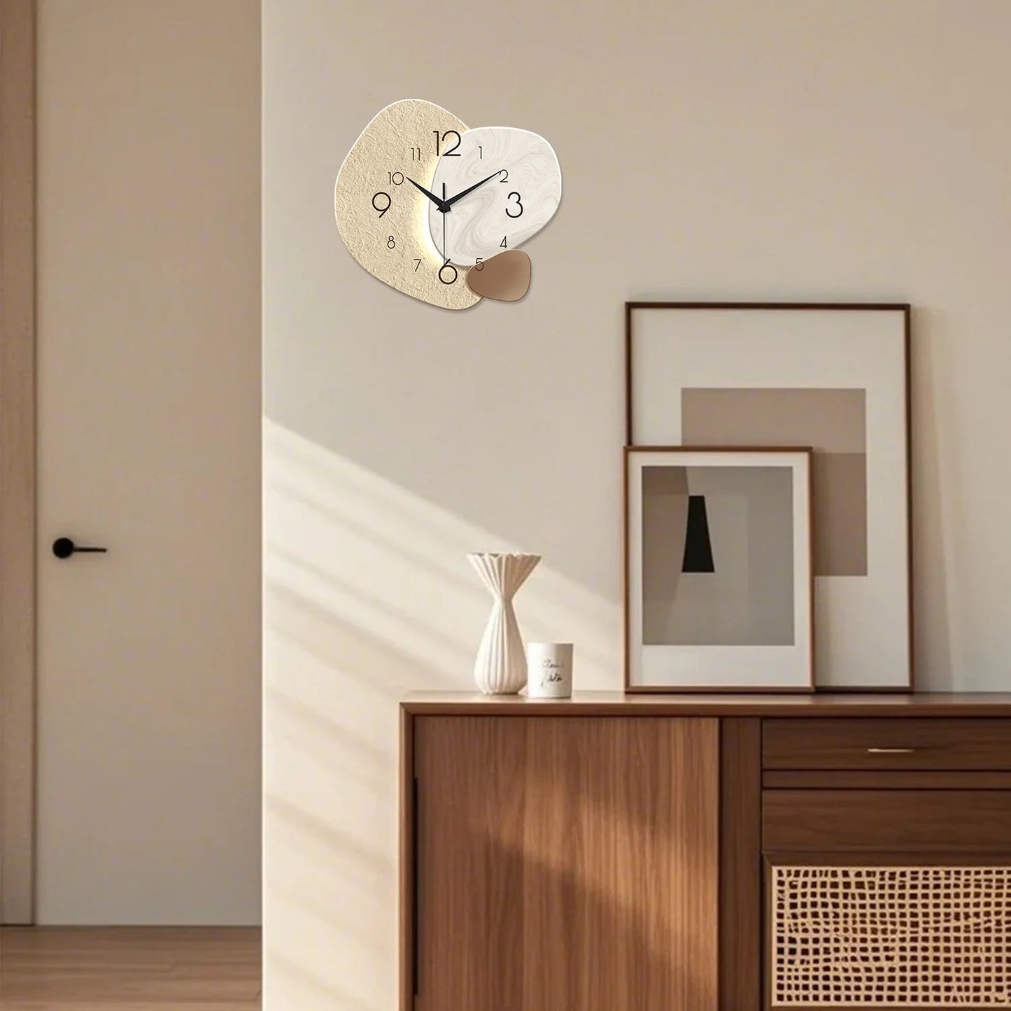 Modern Wall Clock, Silent Quartz , No Battery